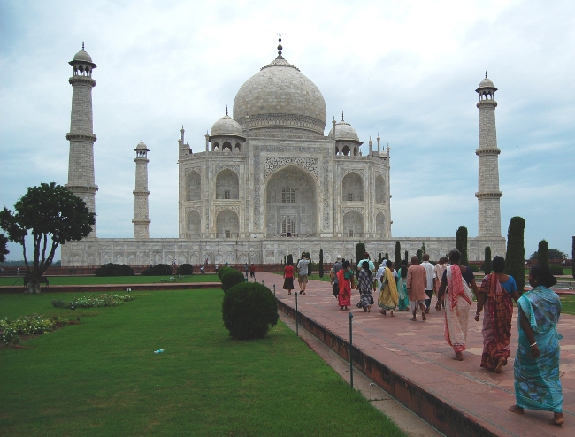 Tourists at the Taj Mahal, India